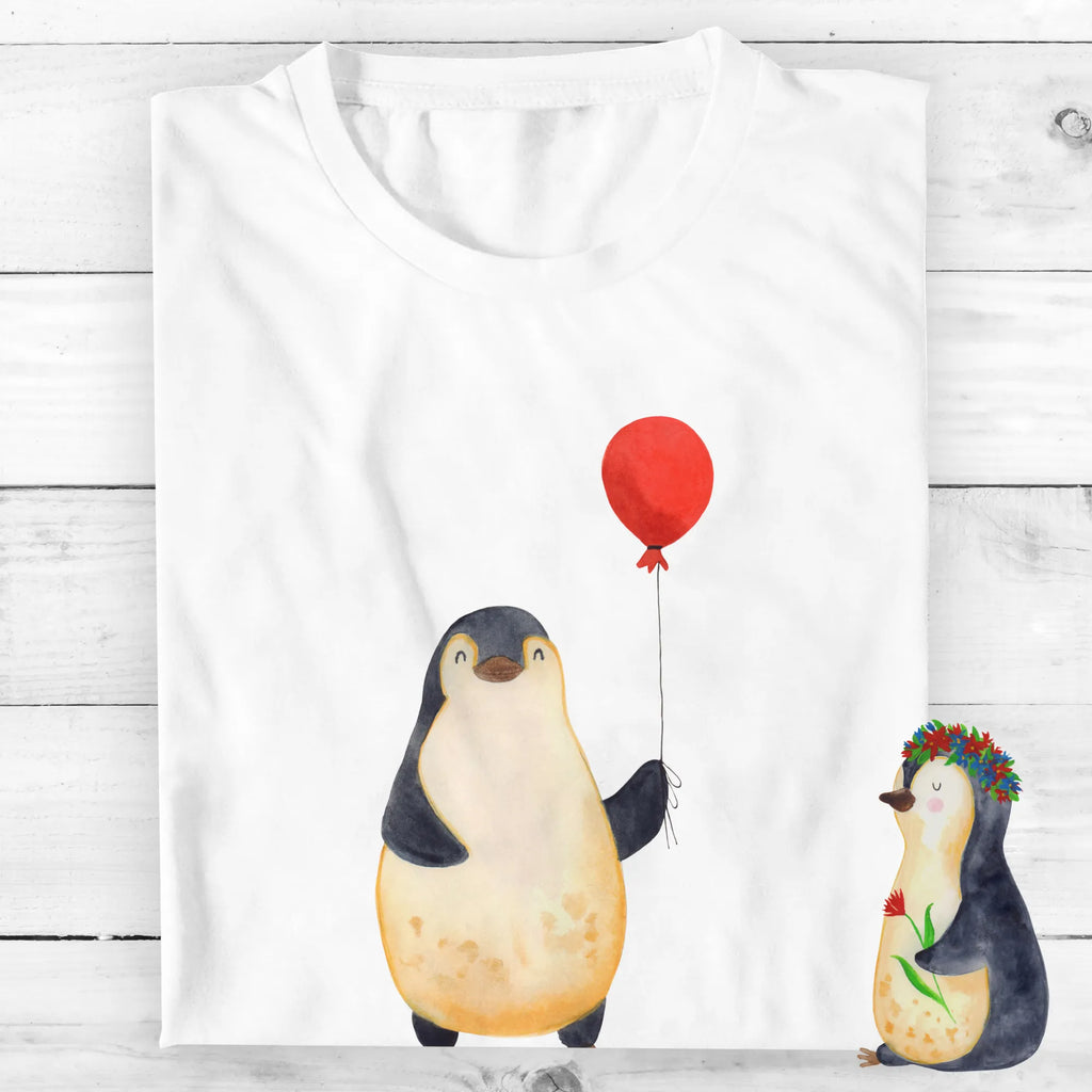 Personalisiertes T-Shirt Pinguin Luftballon T-Shirt Personalisiert, T-Shirt mit Namen, T-Shirt mit Aufruck, Männer, Frauen, Wunschtext, Bedrucken, Pinguin, Pinguine, Luftballon, Tagträume, Lebenslust, Geschenk Freundin, Geschenkidee, beste Freundin, Motivation, Neustart, neues Leben, Liebe, Glück