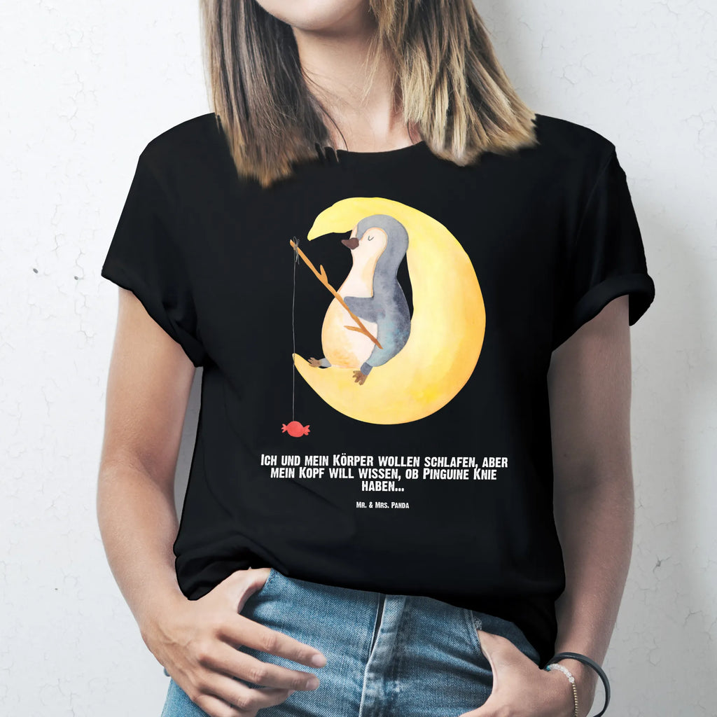 Personalisiertes T-Shirt Pinguin Mond T-Shirt Personalisiert, T-Shirt mit Namen, T-Shirt mit Aufruck, Männer, Frauen, Wunschtext, Bedrucken, Pinguin, Pinguine, Spruch, schlafen, Nachtruhe, Einschlafen, Schlafzimmer, Schlafstörungen, Gästezimmer