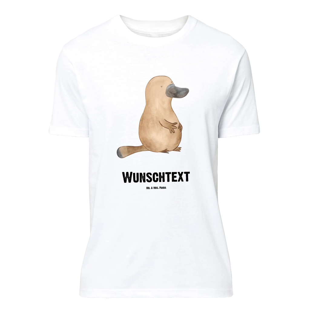 Personalisiertes T-Shirt Schnabeltier mutig T-Shirt Personalisiert, T-Shirt mit Namen, T-Shirt mit Aufruck, Männer, Frauen, Wunschtext, Bedrucken, Meerestiere, Meer, Urlaub, Schnabeltier, Mut, mutig, Lebensweisheit, Schnabeltiere, Motivation, Training, Büro, Arbeit, Neuanfang, Neustart, Weltreise, Raodtrip