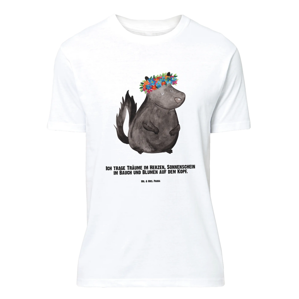 Personalisiertes T-Shirt Stinktier Blumenmaedchen T-Shirt Personalisiert, T-Shirt mit Namen, T-Shirt mit Aufruck, Männer, Frauen, Wunschtext, Bedrucken, Stinktier, Skunk, Wildtier, Raubtier, Stinker, Stinki, Yoga, Namaste