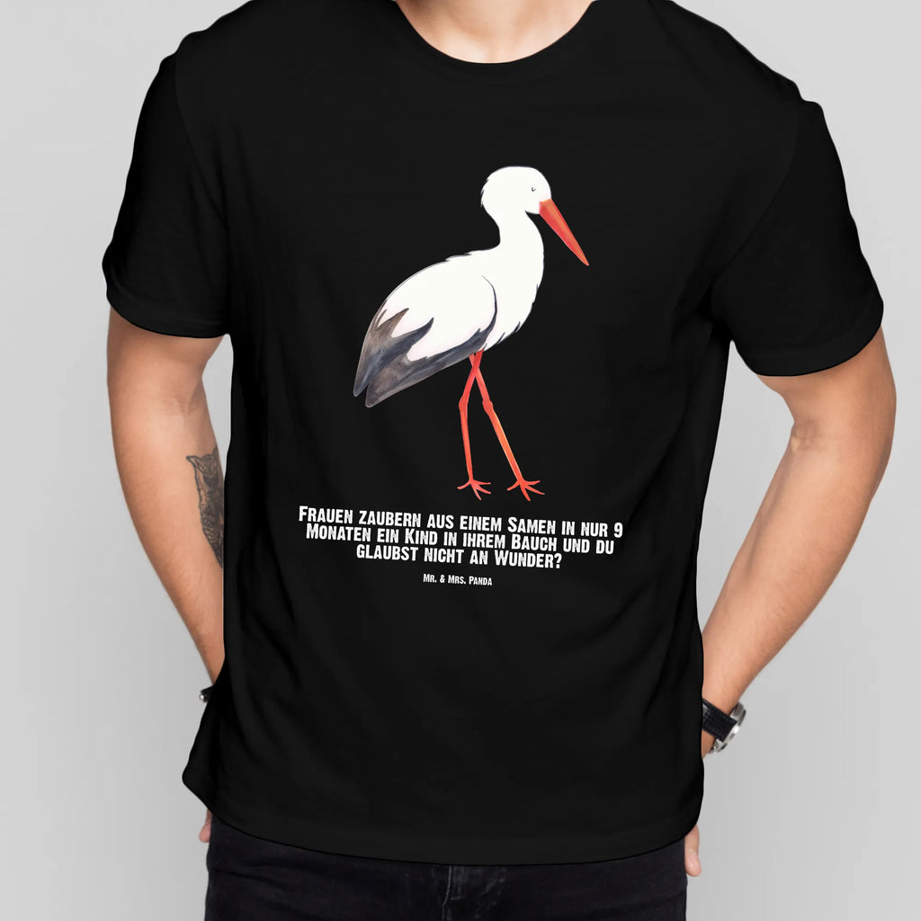 Personalisiertes T-Shirt Storch T-Shirt Personalisiert, T-Shirt mit Namen, T-Shirt mit Aufruck, Männer, Frauen, Wunschtext, Bedrucken, Tiermotive, Gute Laune, lustige Sprüche, Tiere, Storch, Störche, Schwangerschaft, Geburt, Mutter, Mütter, Mutter werden, Schwanger, Babybauch, Baby