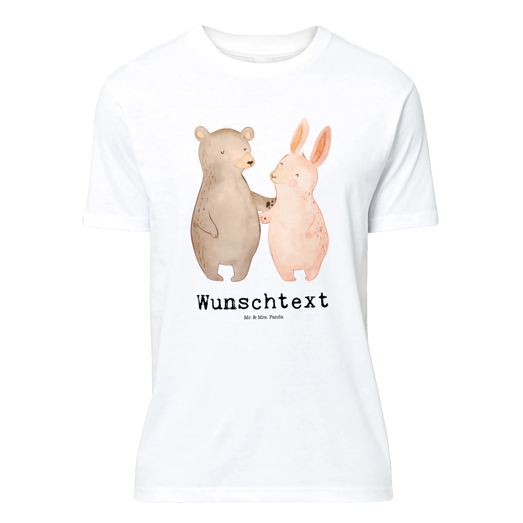 Personalisiertes T-Shirt Bär Hase Umarmen T-Shirt Personalisiert, T-Shirt mit Namen, T-Shirt mit Aufruck, Männer, Frauen, Wunschtext, Bedrucken, Liebe, Partner, Freund, Freundin, Ehemann, Ehefrau, Heiraten, Verlobung, Heiratsantrag, Liebesgeschenk, Jahrestag, Hocheitstag, Freunde, bester Freund, Hase, Bär, Bärchen, best friends