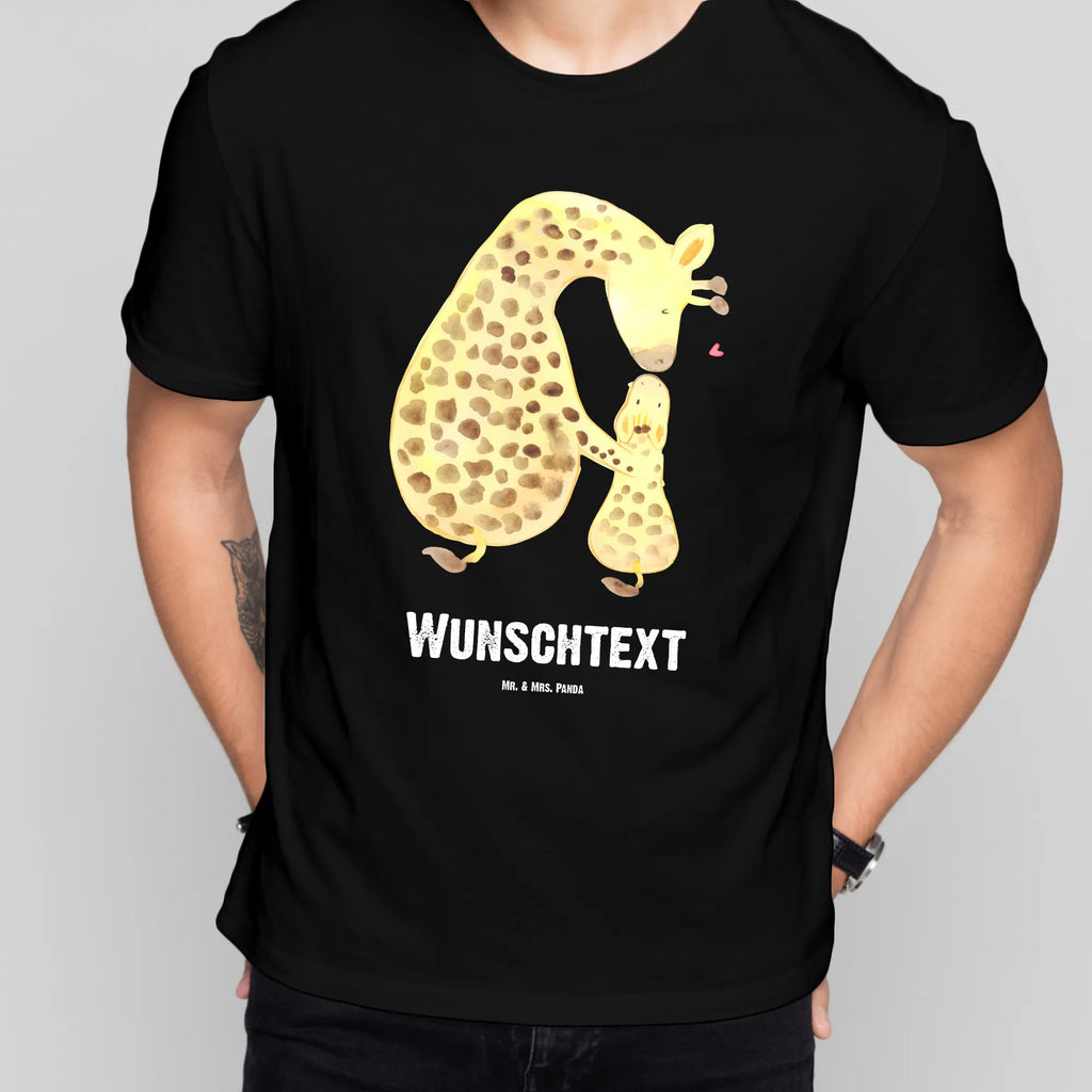 Personalisiertes T-Shirt Giraffe mit Kind T-Shirt Personalisiert, T-Shirt mit Namen, T-Shirt mit Aufruck, Männer, Frauen, Wunschtext, Bedrucken, Afrika, Wildtiere, Giraffe, Kind, Mutter, Mama, Tochter, Sohn, Lieblingsmensch