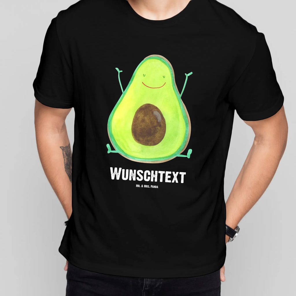 Personalisiertes T-Shirt Avocado Happy T-Shirt Personalisiert, T-Shirt mit Namen, T-Shirt mit Aufruck, Männer, Frauen, Wunschtext, Bedrucken, Avocado, Veggie, Vegan, Gesund, Chaos