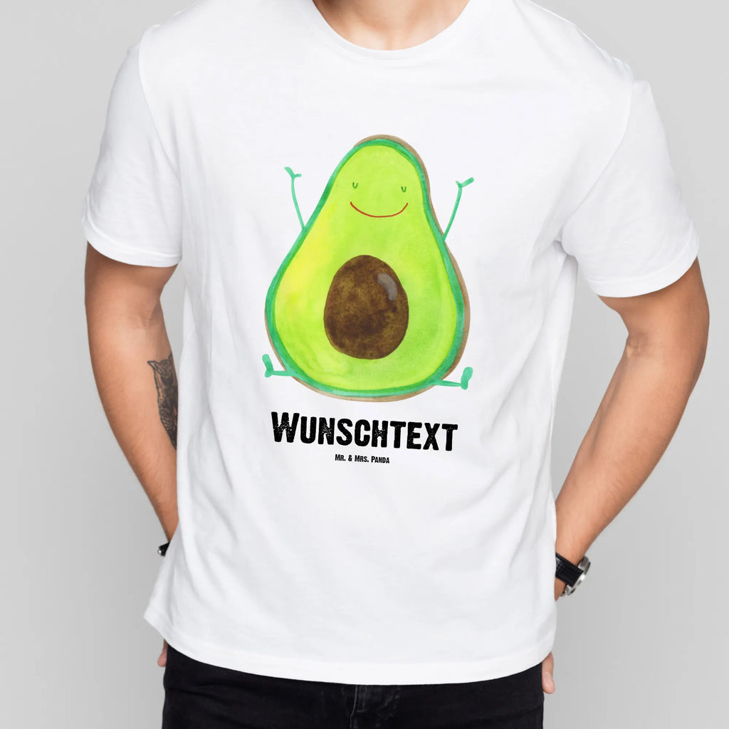 Personalisiertes T-Shirt Avocado Happy T-Shirt Personalisiert, T-Shirt mit Namen, T-Shirt mit Aufruck, Männer, Frauen, Wunschtext, Bedrucken, Avocado, Veggie, Vegan, Gesund, Chaos