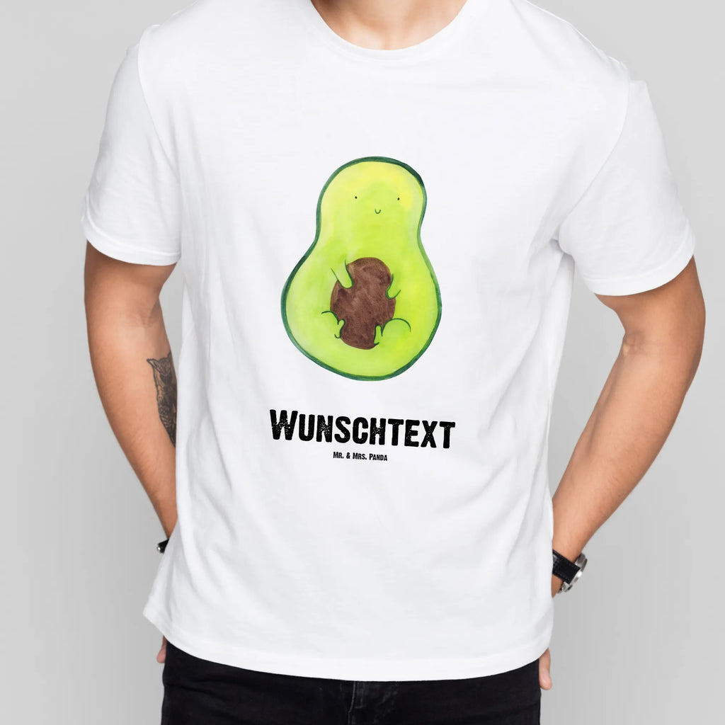 Personalisiertes T-Shirt Avocado mit Kern T-Shirt Personalisiert, T-Shirt mit Namen, T-Shirt mit Aufruck, Männer, Frauen, Wunschtext, Bedrucken, Avocado, Veggie, Vegan, Gesund, Avokado, Avocadokern, Kern, Pflanze, Spruch Leben