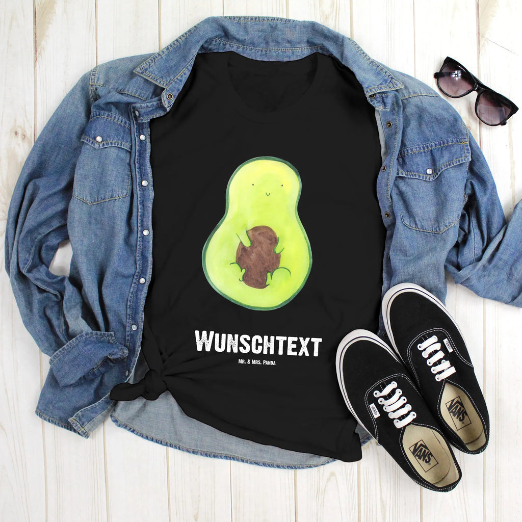 Personalisiertes T-Shirt Avocado mit Kern T-Shirt Personalisiert, T-Shirt mit Namen, T-Shirt mit Aufruck, Männer, Frauen, Wunschtext, Bedrucken, Avocado, Veggie, Vegan, Gesund, Avokado, Avocadokern, Kern, Pflanze, Spruch Leben