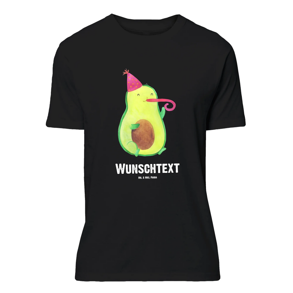 Personalisiertes T-Shirt Avocado Feier T-Shirt Personalisiert, T-Shirt mit Namen, T-Shirt mit Aufruck, Männer, Frauen, Wunschtext, Bedrucken, Avocado, Veggie, Vegan, Gesund, Party, Feierlichkeit, Feier, Fete, Geburtstag, Gute Laune, Tröte