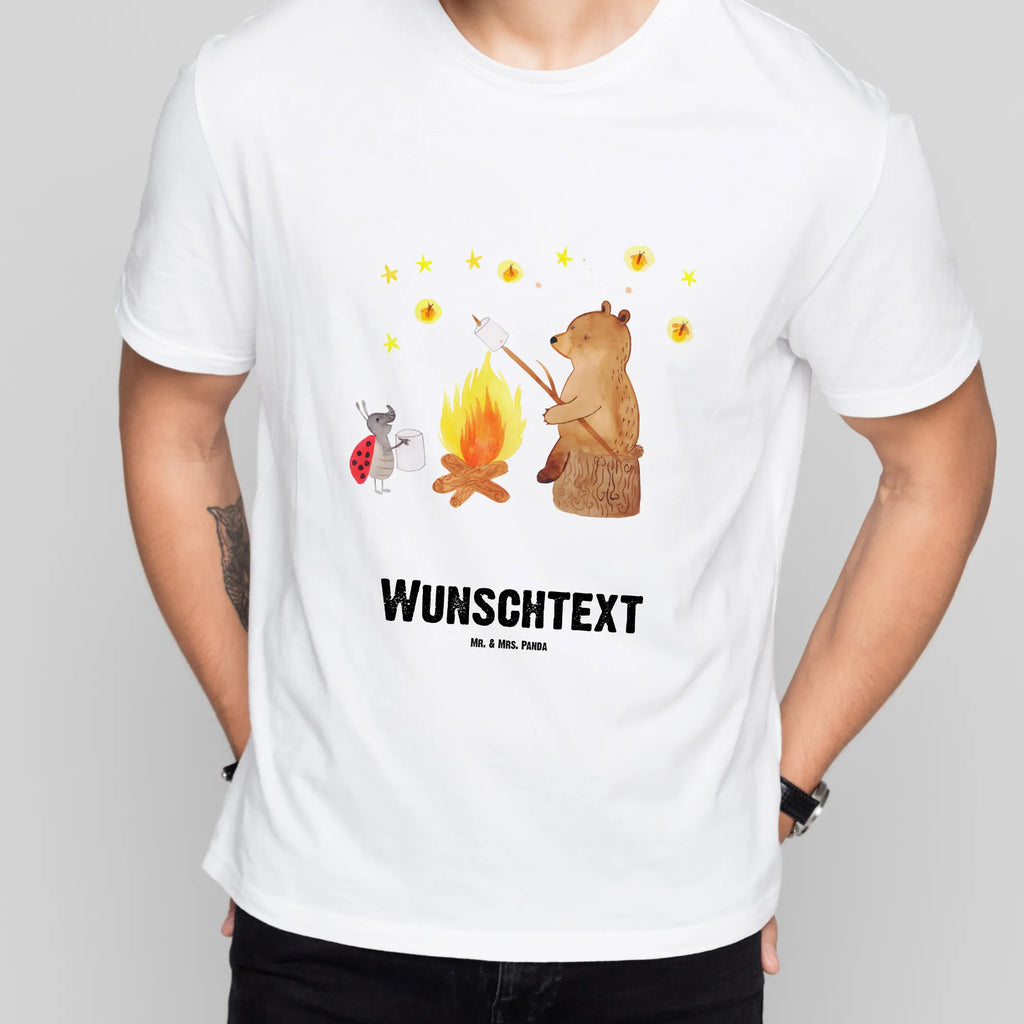 Personalisiertes T-Shirt Bär & Marienkäfer Lagerfeuer T-Shirt Personalisiert, T-Shirt mit Namen, T-Shirt mit Aufruck, Männer, Frauen, Wunschtext, Bedrucken, Bär, Teddy, Teddybär, Lagerfeuer