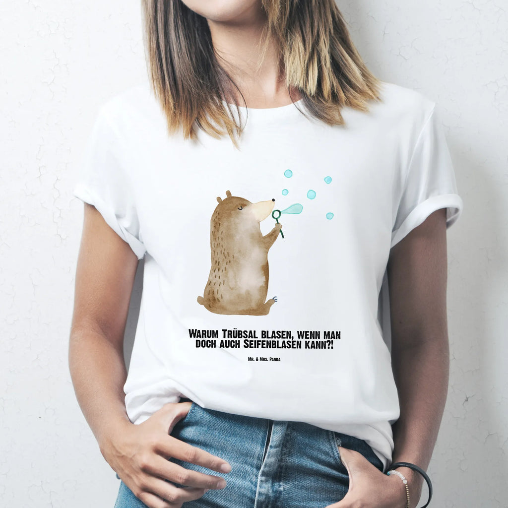 Personalisiertes T-Shirt Bär Seifenblasen T-Shirt Personalisiert, T-Shirt mit Namen, T-Shirt mit Aufruck, Männer, Frauen, Wunschtext, Bedrucken, Bär, Teddy, Teddybär, Seifenblasen Bär Lustig Sein Glücklich Traurig Happy