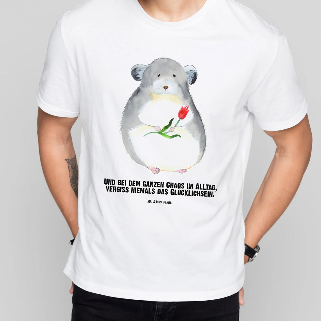 Personalisiertes T-Shirt Chinchilla mit Blume T-Shirt Personalisiert, T-Shirt mit Namen, T-Shirt mit Aufruck, Männer, Frauen, Wunschtext, Bedrucken, Tiermotive, Gute Laune, lustige Sprüche, Tiere, Chinchilla, Chinchillas, Liebeskummer, Kummer, Depressionen, traurig sein, Chaos, Glücklichsein, Büro, Büroalltag