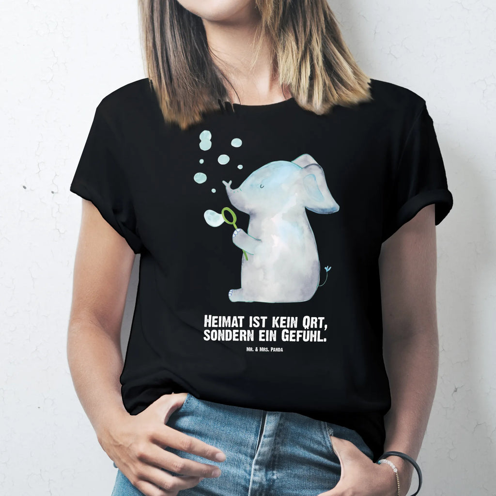 Personalisiertes T-Shirt Elefant Seifenblasen T-Shirt Personalisiert, T-Shirt mit Namen, T-Shirt mit Aufruck, Männer, Frauen, Wunschtext, Bedrucken, Tiermotive, Gute Laune, lustige Sprüche, Tiere, Elefant, Elefanten, Dickhäuter, Rüsseltier, Seifenblasen, Liebe, Heimat, Gefühl. Daheim, Liebesbeweis, Liebesspruch