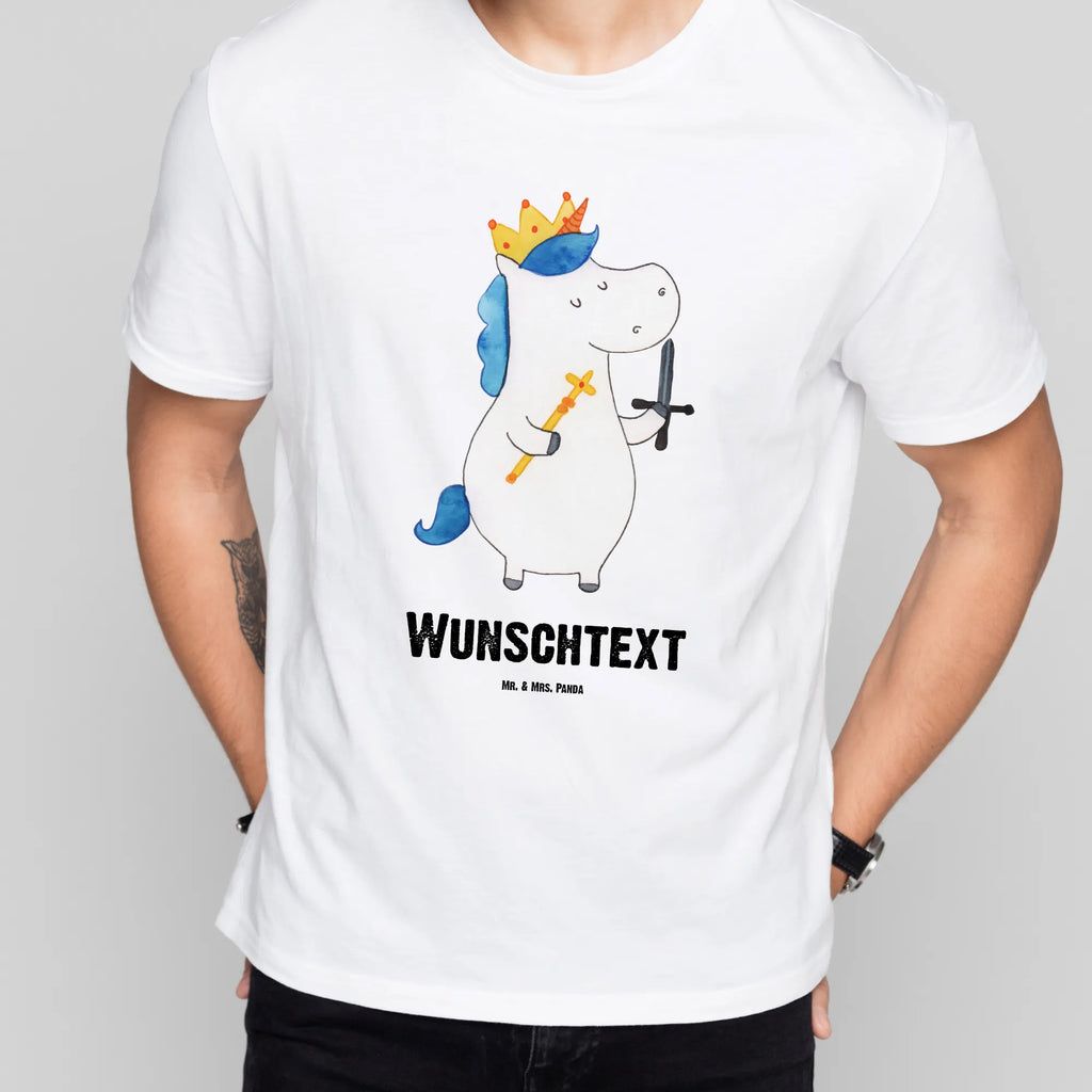 Personalisiertes T-Shirt Einhorn König mit Schwert T-Shirt Personalisiert, T-Shirt mit Namen, T-Shirt mit Aufruck, Männer, Frauen, Wunschtext, Bedrucken, Einhorn, Einhörner, Einhorn Deko, Pegasus, Unicorn, König, Ritter, Mittelalter