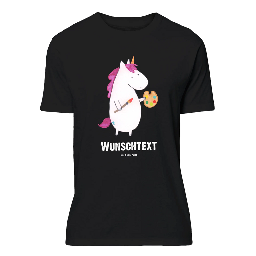 Personalisiertes T-Shirt Einhorn Künstler T-Shirt Personalisiert, T-Shirt mit Namen, T-Shirt mit Aufruck, Männer, Frauen, Wunschtext, Bedrucken, Einhorn, Einhörner, Einhorn Deko, Unicorn, Englisch, Künstler, Artist, Malen, Zeichnen, Welt, Farbe, Stift, Pinsel, Geschenk, Maler