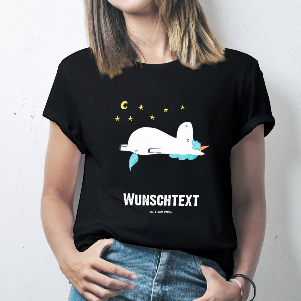 Personalisiertes T-Shirt Einhorn Sternenhimmel T-Shirt Personalisiert, T-Shirt mit Namen, T-Shirt mit Aufruck, Männer, Frauen, Wunschtext, Bedrucken, Einhorn, Einhörner, Einhorn Deko, Pegasus, Unicorn, Sterne, Dachschaden, Verrückt, Sternenhimmel