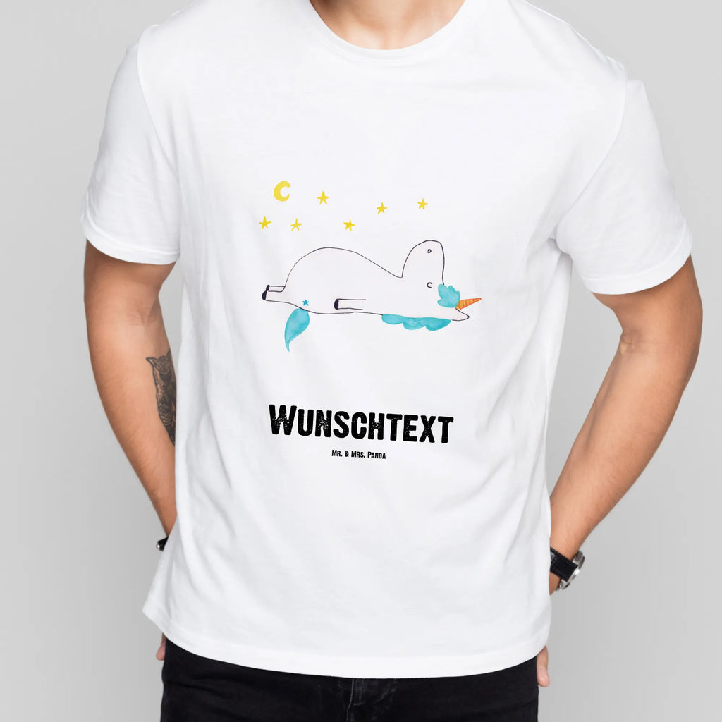 Personalisiertes T-Shirt Einhorn Sternenhimmel T-Shirt Personalisiert, T-Shirt mit Namen, T-Shirt mit Aufruck, Männer, Frauen, Wunschtext, Bedrucken, Einhorn, Einhörner, Einhorn Deko, Pegasus, Unicorn, Sterne, Dachschaden, Verrückt, Sternenhimmel