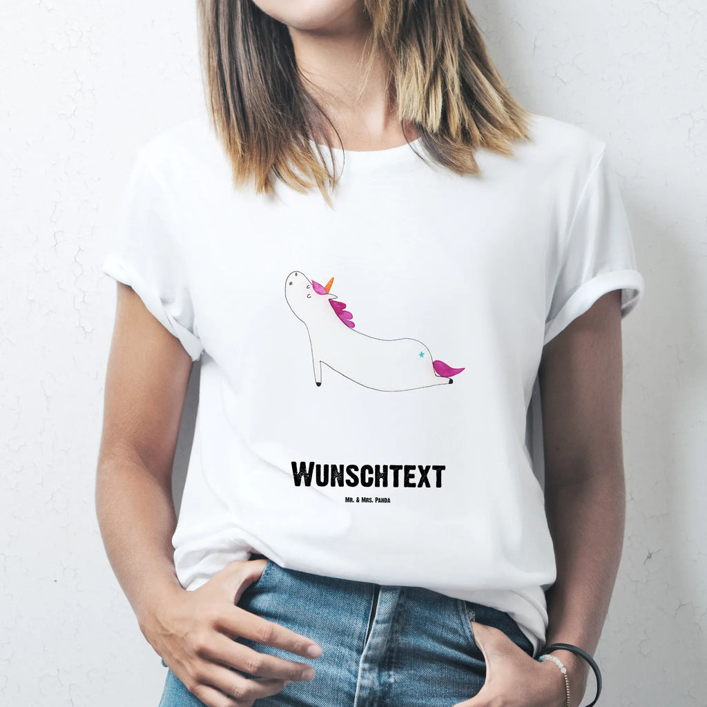 Personalisiertes T-Shirt Einhorn Yoga T-Shirt Personalisiert, T-Shirt mit Namen, T-Shirt mit Aufruck, Männer, Frauen, Wunschtext, Bedrucken, Einhorn, Einhörner, Einhorn Deko, Pegasus, Unicorn, Yoga, Namaste, Achtsamkeit, Entspannung, Joga, Yogamatte, Sport, lustig, witzig, süß