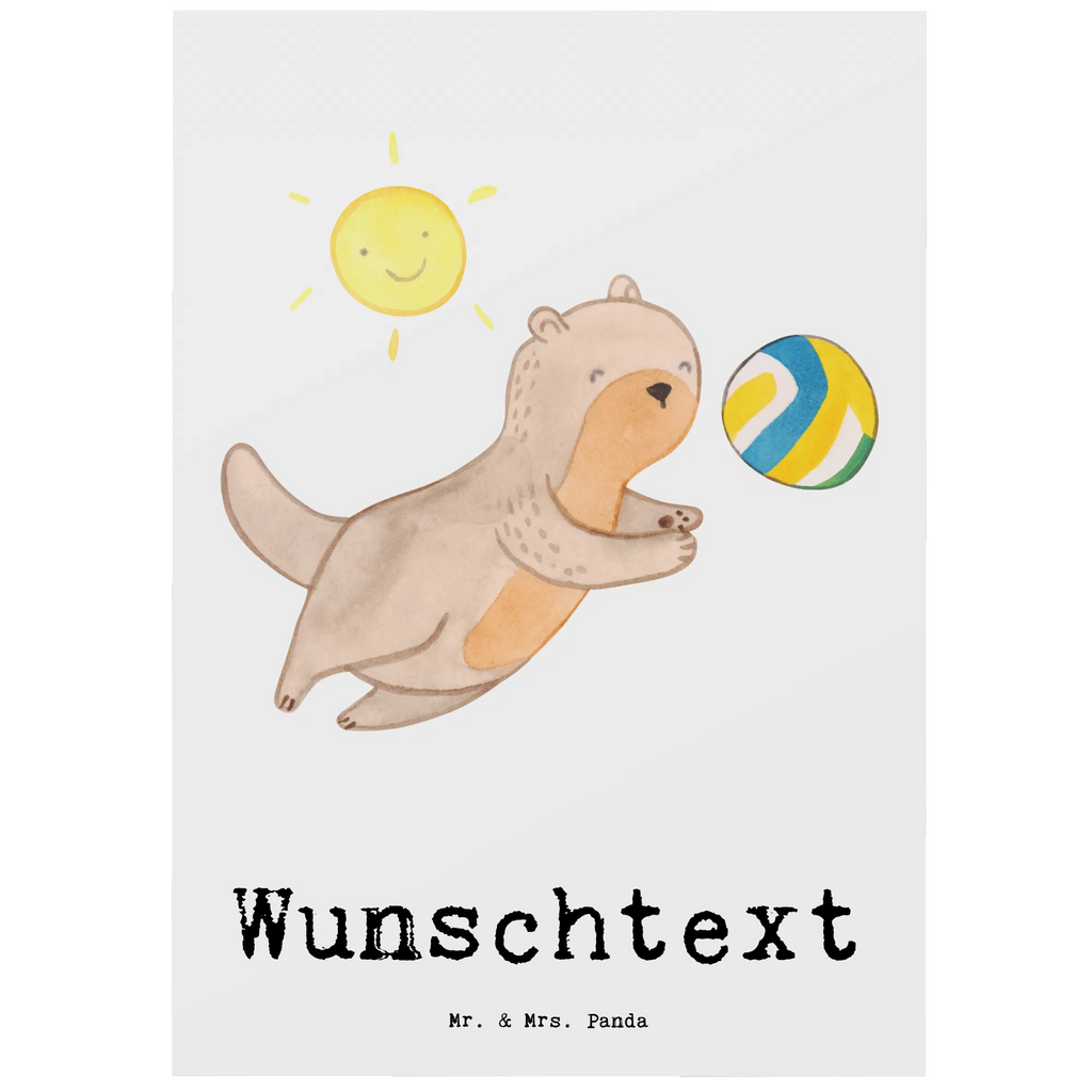 Personalisierte Postkarte Otter Beachvolleyball Postkarte mit Namen, Postkarte bedrucken, Postkarte mit Wunschtext, Postkarte personalisierbar, Geschenkkarte mit Namen, Grußkarte mit Namen, Karte mit Namen, Einladung mit Namen, Ansichtskarte mit Namen, Geschenkkarte mit Wunschtext, Grußkarte mit Wunschtext, Karte mit Wunschtext, Einladung mit Wunschtext, Ansichtskarte mit Wunschtext, Geschenk, Sport, Sportart, Hobby, Schenken, Danke, Dankeschön, Auszeichnung, Gewinn, Sportler, Beachvolleyball, Volleyball, Ballsport, Volleyballturnier