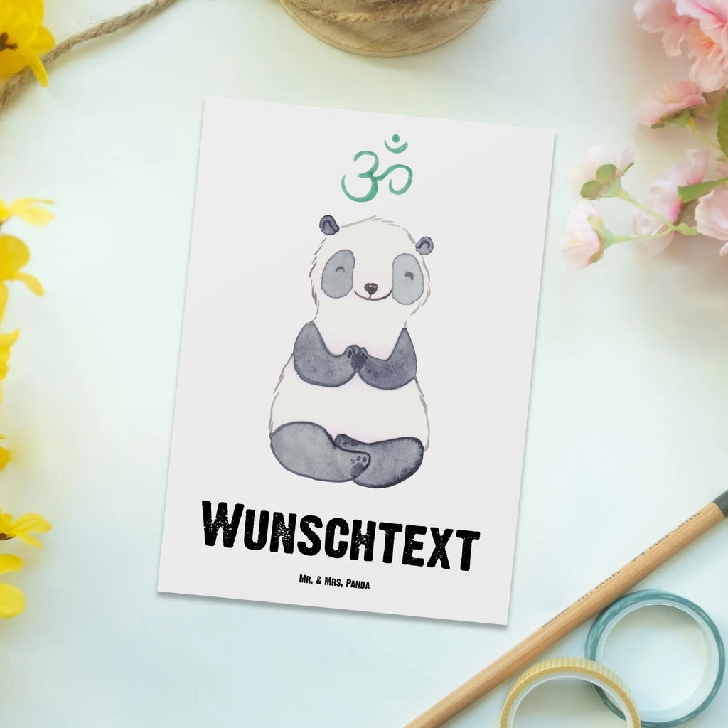 Personalisierte Postkarte Panda Meditieren Postkarte mit Namen, Postkarte bedrucken, Postkarte mit Wunschtext, Postkarte personalisierbar, Geschenkkarte mit Namen, Grußkarte mit Namen, Karte mit Namen, Einladung mit Namen, Ansichtskarte mit Namen, Geschenkkarte mit Wunschtext, Grußkarte mit Wunschtext, Karte mit Wunschtext, Einladung mit Wunschtext, Ansichtskarte mit Wunschtext, Geschenk, Sport, Sportart, Hobby, Schenken, Danke, Dankeschön, Auszeichnung, Gewinn, Sportler, Meditieren, Meditation, Meditationskurs