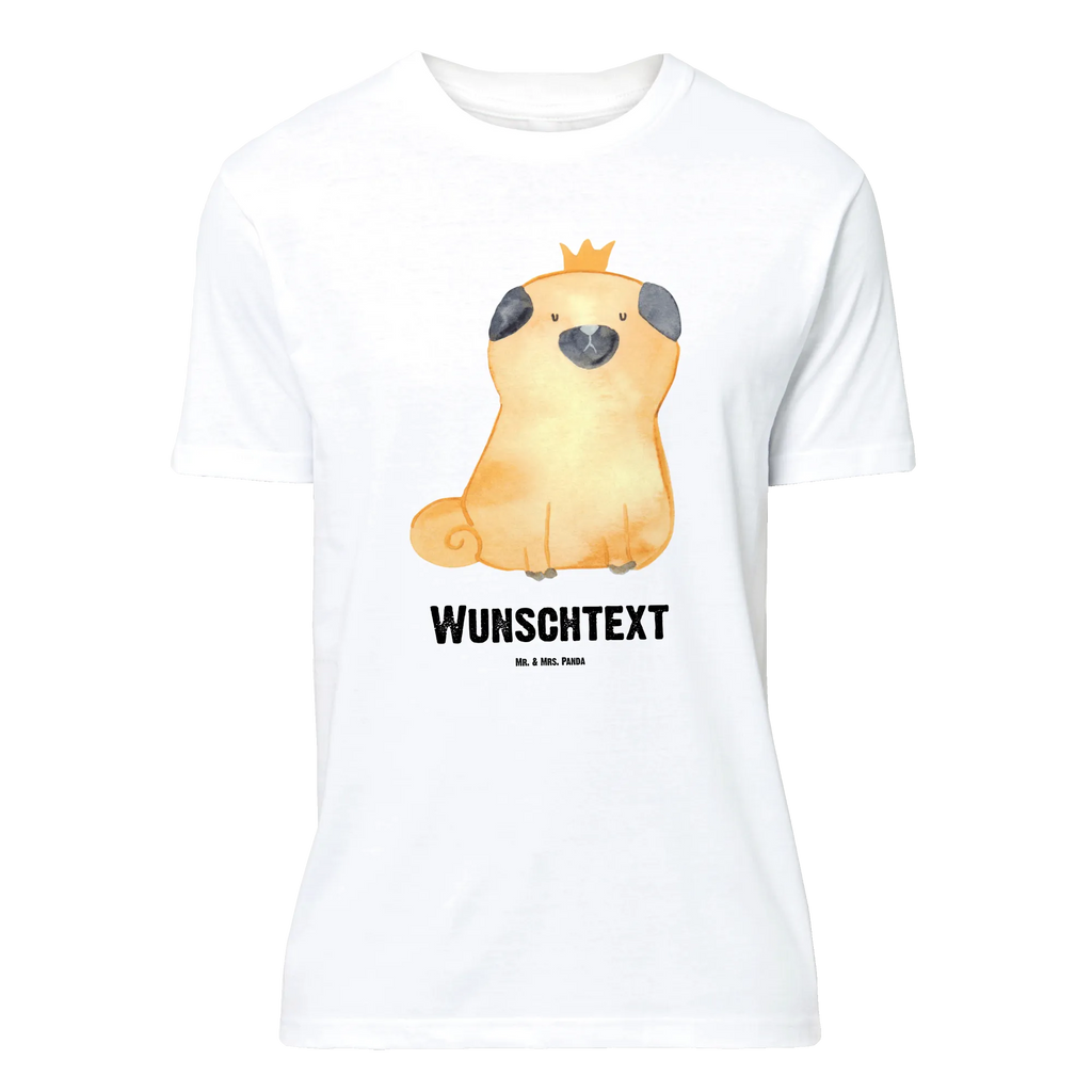 Personalisiertes T-Shirt Mops Krone T-Shirt Personalisiert, T-Shirt mit Namen, T-Shirt mit Aufruck, Männer, Frauen, Wunschtext, Bedrucken, Hund, Hundemotiv, Haustier, Hunderasse, Tierliebhaber, Hundebesitzer, Sprüche, Mops, allergisch, kinderlos, Hausregel, Hundebesitzer. Spruch, lustig