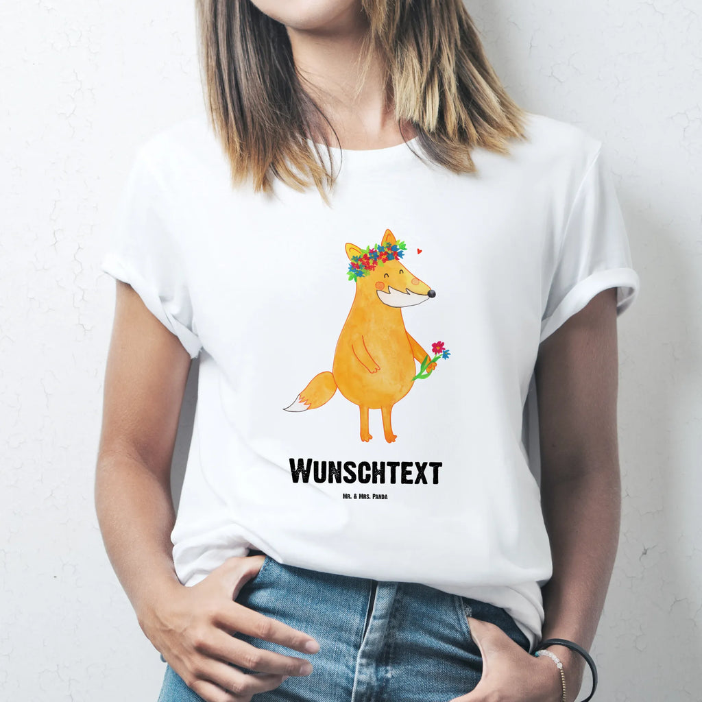 Personalisiertes T-Shirt Fuchs Blumen T-Shirt Personalisiert, T-Shirt mit Namen, T-Shirt mit Aufruck, Männer, Frauen, Wunschtext, Bedrucken, Fuchs, Füchse, Fox, Liebe, Freundin, Fuchsmädchen, Blumenmädchen, Freundinnen, Liebesbeweis, Blume, Blumen, Motivation, Freude, ich, mich, Selbstliebe