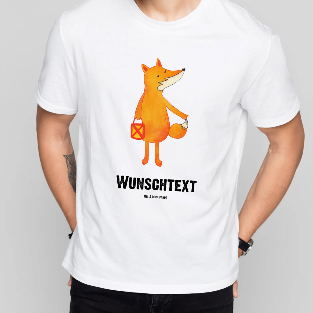 Personalisiertes T-Shirt Fuchs Laterne T-Shirt Personalisiert, T-Shirt mit Namen, T-Shirt mit Aufruck, Männer, Frauen, Wunschtext, Bedrucken, Fuchs, Füchse, Spruch trösten, Liebeskummer Spruch, Laterne, Sankt Martin, Laternenumzug, Aufmuntern, Cäsar Otto Hugo Flaischlen