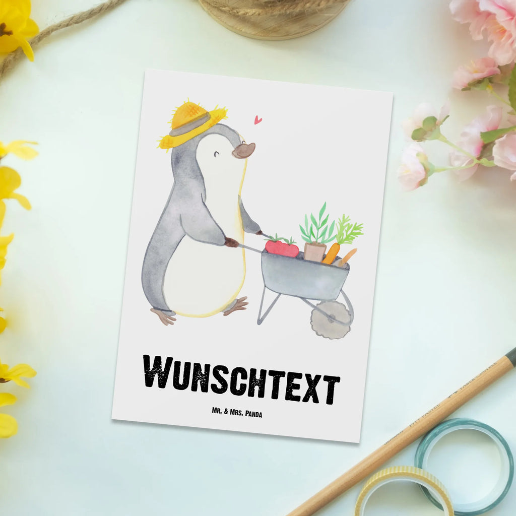 Personalisierte Postkarte Pinguin Gartenarbeit Postkarte mit Namen, Postkarte bedrucken, Postkarte mit Wunschtext, Postkarte personalisierbar, Geschenkkarte mit Namen, Grußkarte mit Namen, Karte mit Namen, Einladung mit Namen, Ansichtskarte mit Namen, Geschenkkarte mit Wunschtext, Grußkarte mit Wunschtext, Karte mit Wunschtext, Einladung mit Wunschtext, Ansichtskarte mit Wunschtext, Geschenk, Sport, Sportart, Hobby, Schenken, Danke, Dankeschön, Auszeichnung, Gewinn, Sportler, Gartenarbeit, Urban gardening, Gärtnern, Gartenpflege