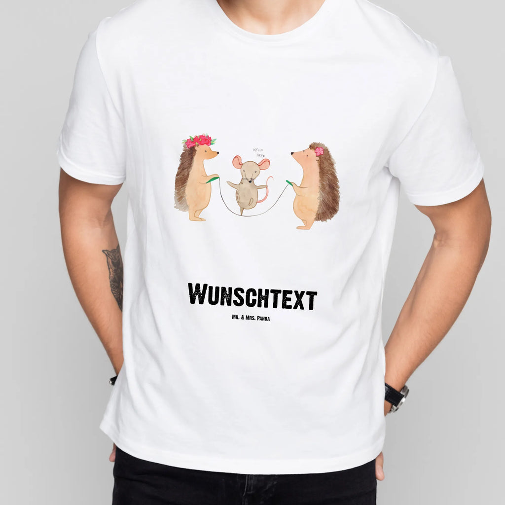 Personalisiertes T-Shirt Igel Seilhüpfen T-Shirt Personalisiert, T-Shirt mit Namen, T-Shirt mit Aufruck, Männer, Frauen, Wunschtext, Bedrucken, Tiermotive, Gute Laune, lustige Sprüche, Tiere, Igel, Maus, Seilspringen, Seilhüpfen, Kinder, Kindergarten