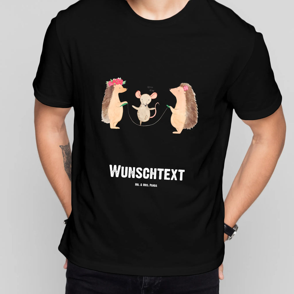 Personalisiertes T-Shirt Igel Seilhüpfen T-Shirt Personalisiert, T-Shirt mit Namen, T-Shirt mit Aufruck, Männer, Frauen, Wunschtext, Bedrucken, Tiermotive, Gute Laune, lustige Sprüche, Tiere, Igel, Maus, Seilspringen, Seilhüpfen, Kinder, Kindergarten