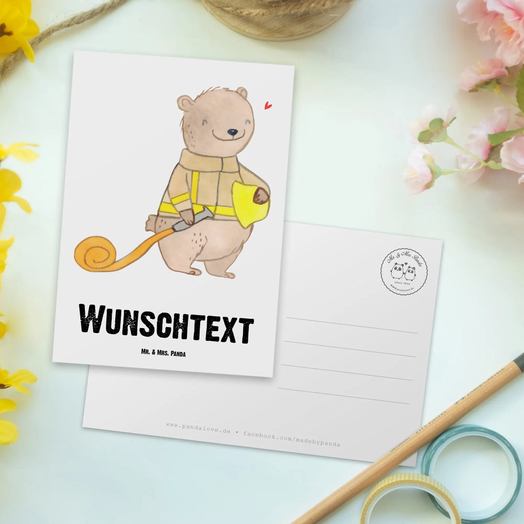 Personalisierte Postkarte Bär Freiwillige Feuerwehr Postkarte mit Namen, Postkarte bedrucken, Postkarte mit Wunschtext, Postkarte personalisierbar, Geschenkkarte mit Namen, Grußkarte mit Namen, Karte mit Namen, Einladung mit Namen, Ansichtskarte mit Namen, Geschenkkarte mit Wunschtext, Grußkarte mit Wunschtext, Karte mit Wunschtext, Einladung mit Wunschtext, Ansichtskarte mit Wunschtext, Geschenk, Sport, Sportart, Hobby, Schenken, Danke, Dankeschön, Auszeichnung, Gewinn, Sportler, Freiwillige Feuerwehr, Feuerwehrfest, Jugendfeuerwehr, Feuerwehrdienst, Feuerwehrmannschaft, Feuerwehr-Spruch, Feuerwehreinsatz, Feuerwehr-Ehrung, Tage bei der Feuerwehr