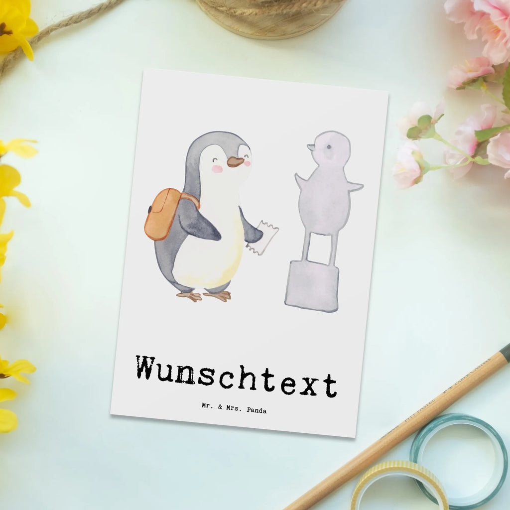 Personalisierte Postkarte Pinguin Museum besuchen Postkarte mit Namen, Postkarte bedrucken, Postkarte mit Wunschtext, Postkarte personalisierbar, Geschenkkarte mit Namen, Grußkarte mit Namen, Karte mit Namen, Einladung mit Namen, Ansichtskarte mit Namen, Geschenkkarte mit Wunschtext, Grußkarte mit Wunschtext, Karte mit Wunschtext, Einladung mit Wunschtext, Ansichtskarte mit Wunschtext, Geschenk, Sport, Sportart, Hobby, Schenken, Danke, Dankeschön, Auszeichnung, Gewinn, Sportler, Museum besuchen, Museen