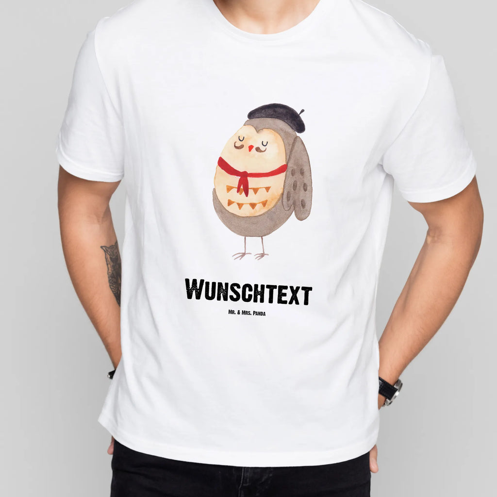 Personalisiertes T-Shirt Eule Französisch T-Shirt Personalisiert, T-Shirt mit Namen, T-Shirt mit Aufruck, Männer, Frauen, Wunschtext, Bedrucken, Eule, Eulen, Eule Deko, Owl, hibou, La vie est belle, das Leben ist schön, Spruch schön, Spruch Französisch, Frankreich