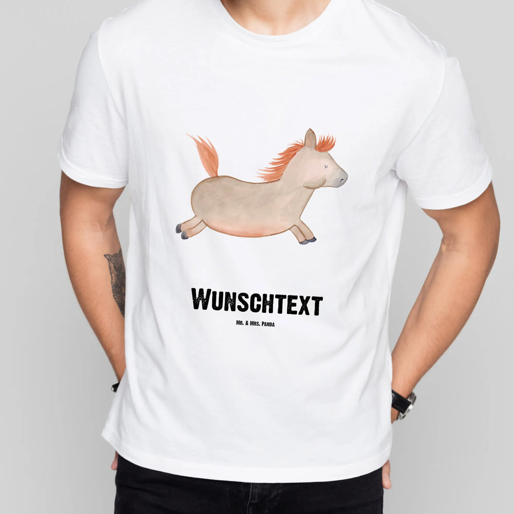 Personalisiertes T-Shirt Pferd springt T-Shirt Personalisiert, T-Shirt mit Namen, T-Shirt mit Aufruck, Männer, Frauen, Wunschtext, Bedrucken, Bauernhof, Hoftiere, Landwirt, Landwirtin, Pferd, Pony, Pferde, Stall, Pferdestall, ausreiten, reiten, Pferdebesitzer