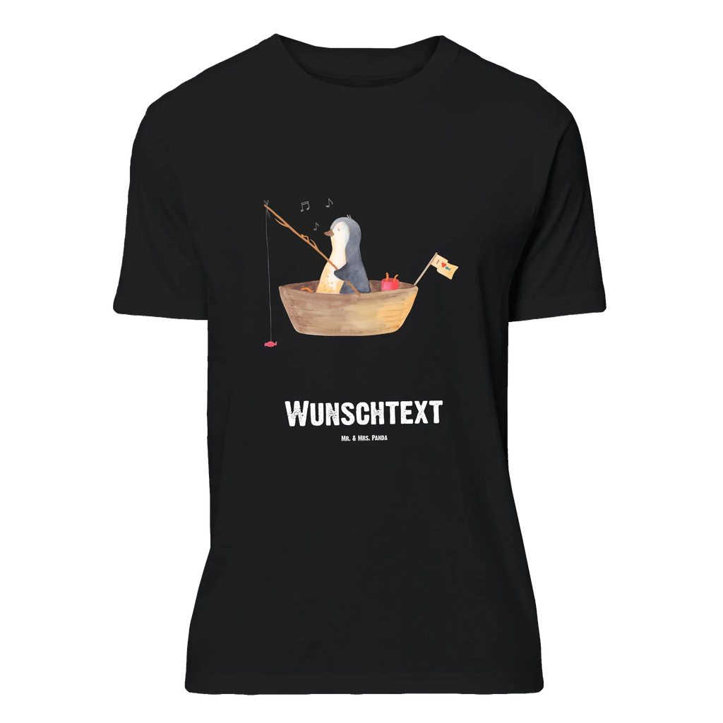 Personalisiertes T-Shirt Pinguin Angelboot T-Shirt Personalisiert, T-Shirt mit Namen, T-Shirt mit Aufruck, Männer, Frauen, Wunschtext, Bedrucken, Pinguin, Pinguine, Angeln, Boot, Angelboot, Lebenslust, Leben, genießen, Motivation, Neustart, Neuanfang, Trennung, Scheidung, Geschenkidee Liebeskummer