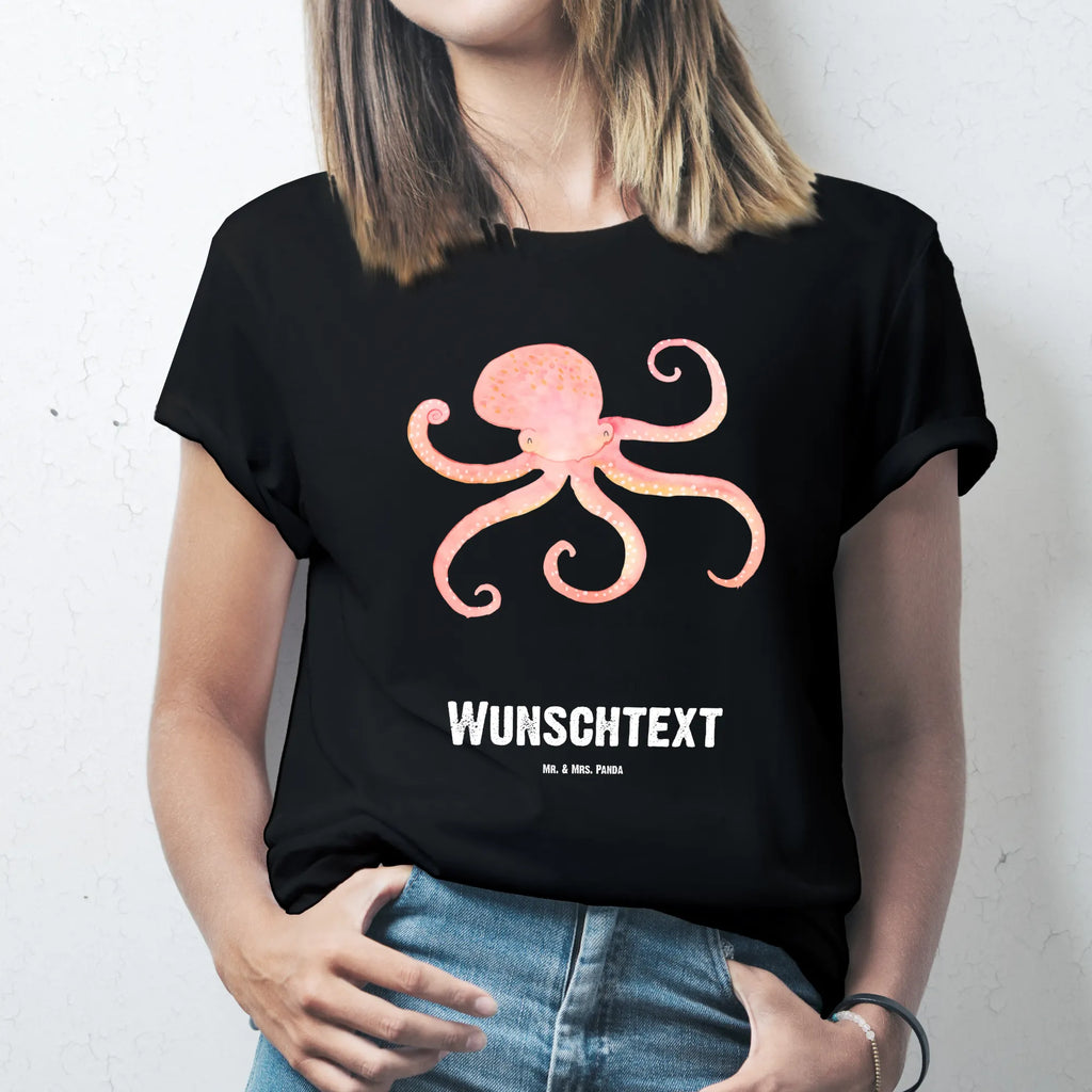 Personalisiertes T-Shirt Tintenfisch T-Shirt Personalisiert, T-Shirt mit Namen, T-Shirt mit Aufruck, Männer, Frauen, Wunschtext, Bedrucken, Tiermotive, Gute Laune, lustige Sprüche, Tiere, Meer, Meerestier, Krake, Tintenfisch, Arme, Wasser, Ozean