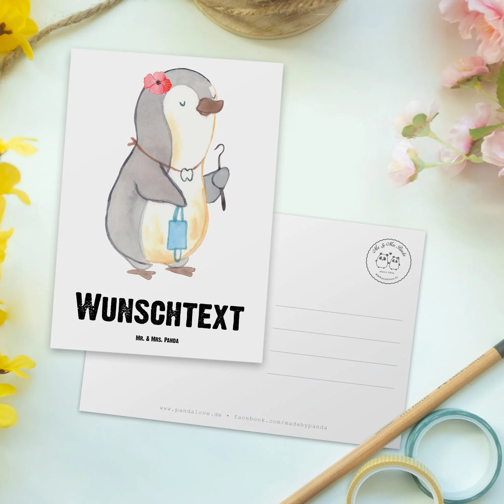 Personalisierte Postkarte Zahnärztin mit Herz Postkarte mit Namen, Postkarte bedrucken, Postkarte mit Wunschtext, Postkarte personalisierbar, Geschenkkarte mit Namen, Grußkarte mit Namen, Karte mit Namen, Einladung mit Namen, Ansichtskarte mit Namen, Geschenkkarte mit Wunschtext, Grußkarte mit Wunschtext, Karte mit Wunschtext, Einladung mit Wunschtext, Ansichtskarte mit Wunschtext, Beruf, Ausbildung, Jubiläum, Abschied, Rente, Kollege, Kollegin, Geschenk, Schenken, Arbeitskollege, Mitarbeiter, Firma, Danke, Dankeschön