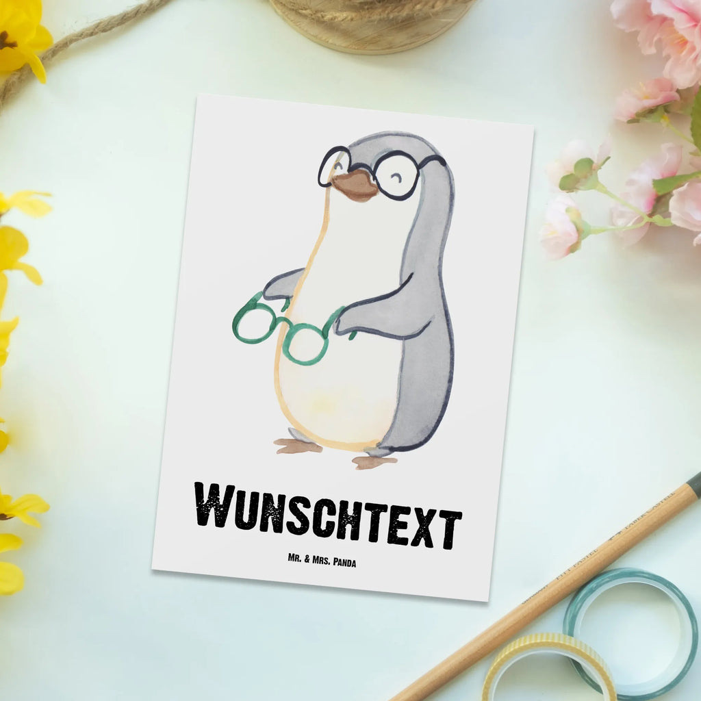 Personalisierte Postkarte Augenoptiker mit Herz Postkarte mit Namen, Postkarte bedrucken, Postkarte mit Wunschtext, Postkarte personalisierbar, Geschenkkarte mit Namen, Grußkarte mit Namen, Karte mit Namen, Einladung mit Namen, Ansichtskarte mit Namen, Geschenkkarte mit Wunschtext, Grußkarte mit Wunschtext, Karte mit Wunschtext, Einladung mit Wunschtext, Ansichtskarte mit Wunschtext, Beruf, Ausbildung, Jubiläum, Abschied, Rente, Kollege, Kollegin, Geschenk, Schenken, Arbeitskollege, Mitarbeiter, Firma, Danke, Dankeschön, Augenoptiker, Optiker, Augenarzt, Optometrist, Brillenverkäufer, Brillengeschäft, Eröffnung