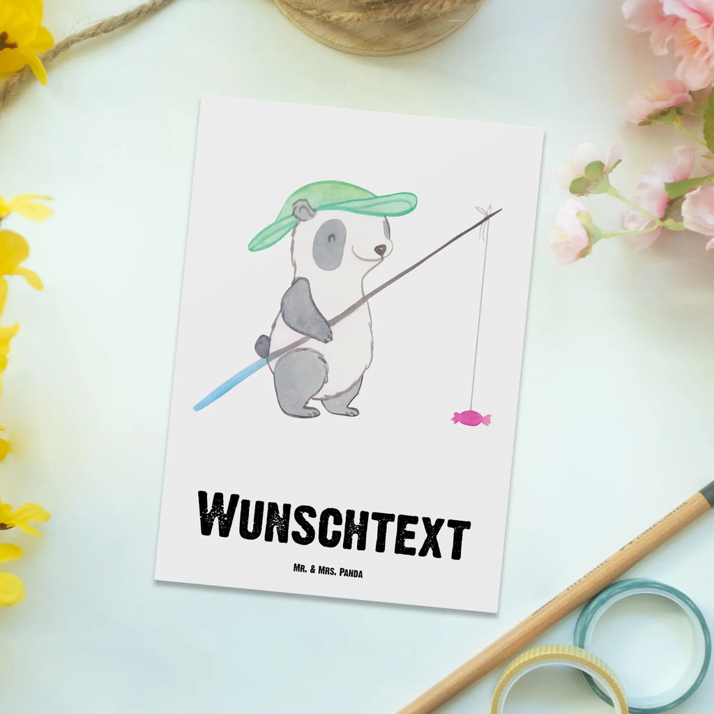 Personalisierte Postkarte Panda Angeln Postkarte mit Namen, Postkarte bedrucken, Postkarte mit Wunschtext, Postkarte personalisierbar, Geschenkkarte mit Namen, Grußkarte mit Namen, Karte mit Namen, Einladung mit Namen, Ansichtskarte mit Namen, Geschenkkarte mit Wunschtext, Grußkarte mit Wunschtext, Karte mit Wunschtext, Einladung mit Wunschtext, Ansichtskarte mit Wunschtext, Geschenk, Sport, Sportart, Hobby, Schenken, Danke, Dankeschön, Auszeichnung, Gewinn, Sportler, angeln, Angelsport, Angelverein, Angler, angeln gehen, Hobbyangler