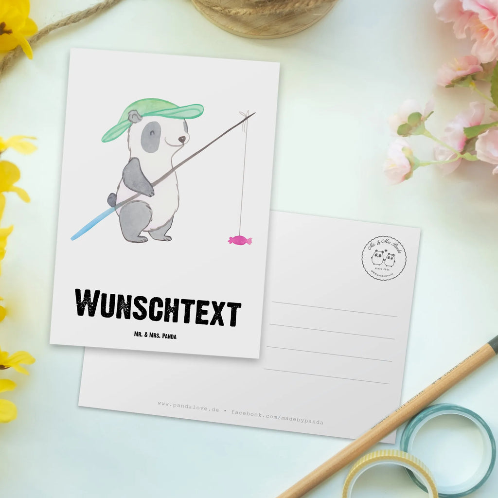 Personalisierte Postkarte Panda Angeln Postkarte mit Namen, Postkarte bedrucken, Postkarte mit Wunschtext, Postkarte personalisierbar, Geschenkkarte mit Namen, Grußkarte mit Namen, Karte mit Namen, Einladung mit Namen, Ansichtskarte mit Namen, Geschenkkarte mit Wunschtext, Grußkarte mit Wunschtext, Karte mit Wunschtext, Einladung mit Wunschtext, Ansichtskarte mit Wunschtext, Geschenk, Sport, Sportart, Hobby, Schenken, Danke, Dankeschön, Auszeichnung, Gewinn, Sportler, angeln, Angelsport, Angelverein, Angler, angeln gehen, Hobbyangler