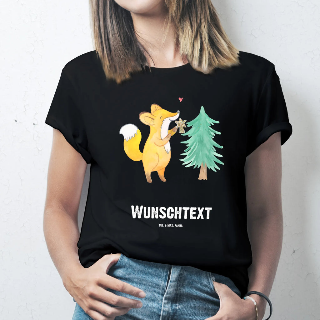 Personalisiertes T-Shirt Fuchs  Weihnachtsbaum T-Shirt Personalisiert, T-Shirt mit Namen, T-Shirt mit Aufruck, Männer, Frauen, Wunschtext, Bedrucken, Winter, Weihnachten, Weihnachtsdeko, Nikolaus, Advent, Heiligabend, Wintermotiv, Weihnachtsmann, Weihnachtstage, Fuchs, Schlittschuh, Weihnachtszeit, Weihnachtsdekoration