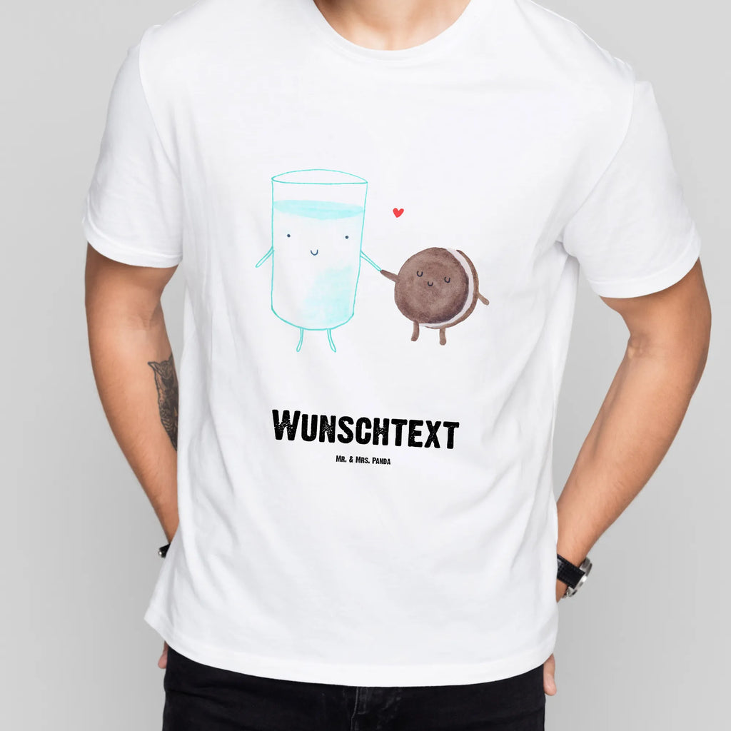 Personalisiertes T-Shirt Milch & Keks T-Shirt Personalisiert, T-Shirt mit Namen, T-Shirt mit Aufruck, Männer, Frauen, Wunschtext, Bedrucken, Tiermotive, Gute Laune, lustige Sprüche, Tiere, Milk, Cookie, Milch, Keks, Kekse, Kaffee, Einladung Frühstück, Motiv süß, romantisch, perfektes Paar