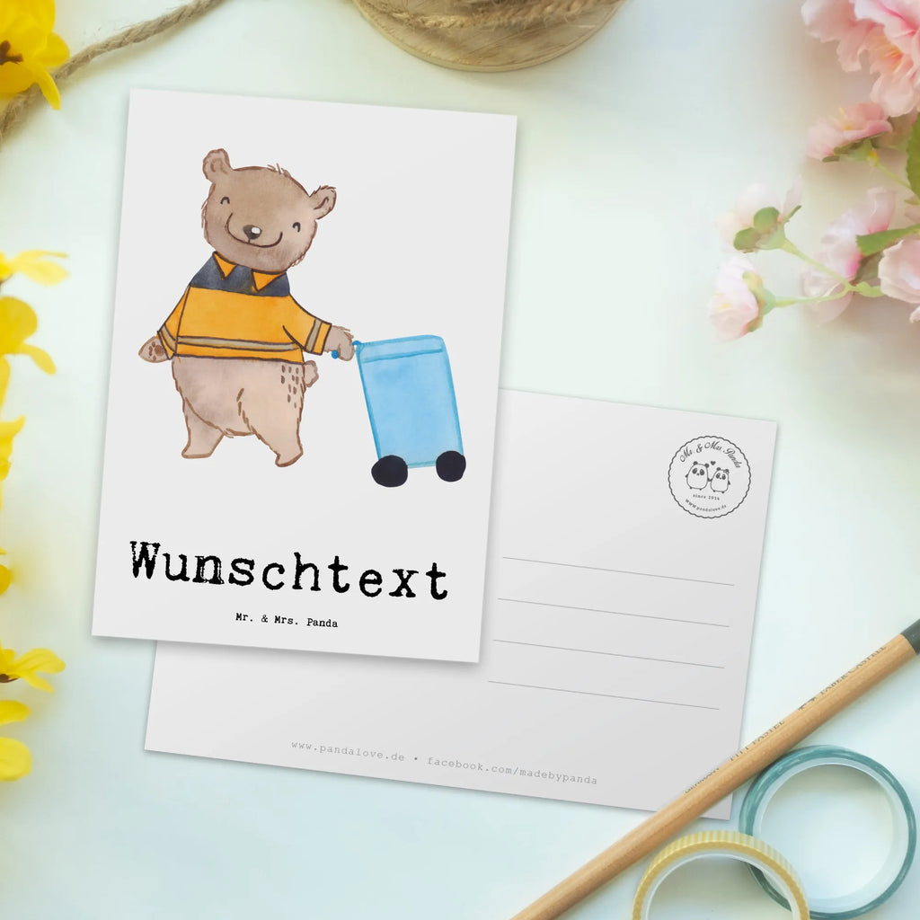 Personalisierte Postkarte Müllwerker Herz Postkarte mit Namen, Postkarte bedrucken, Postkarte mit Wunschtext, Postkarte personalisierbar, Geschenkkarte mit Namen, Grußkarte mit Namen, Karte mit Namen, Einladung mit Namen, Ansichtskarte mit Namen, Geschenkkarte mit Wunschtext, Grußkarte mit Wunschtext, Karte mit Wunschtext, Einladung mit Wunschtext, Ansichtskarte mit Wunschtext, Beruf, Ausbildung, Jubiläum, Abschied, Rente, Kollege, Kollegin, Geschenk, Schenken, Arbeitskollege, Mitarbeiter, Firma, Danke, Dankeschön, Müllwerker, Fachkraft Kreislauf- und Abfallwirtschaft, Müllentsorger, Kehrichtmann, Müllmann, Müllfahrer