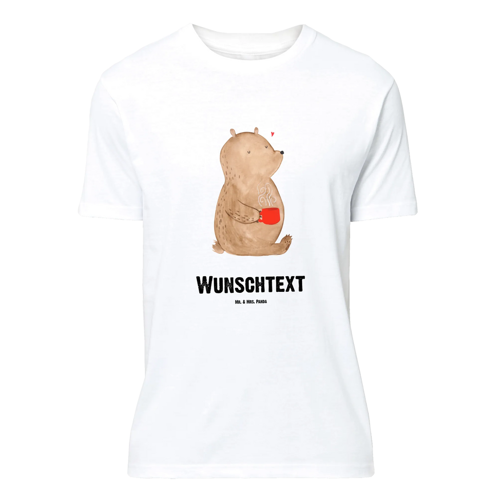 Personalisiertes T-Shirt Bär Kaffee T-Shirt Personalisiert, T-Shirt mit Namen, T-Shirt mit Aufruck, Männer, Frauen, Wunschtext, Bedrucken, Bär, Teddy, Teddybär, Kaffee, Coffee, Bären, guten Morgen, Morgenroutine, Welt erobern, Welt retten, Motivation