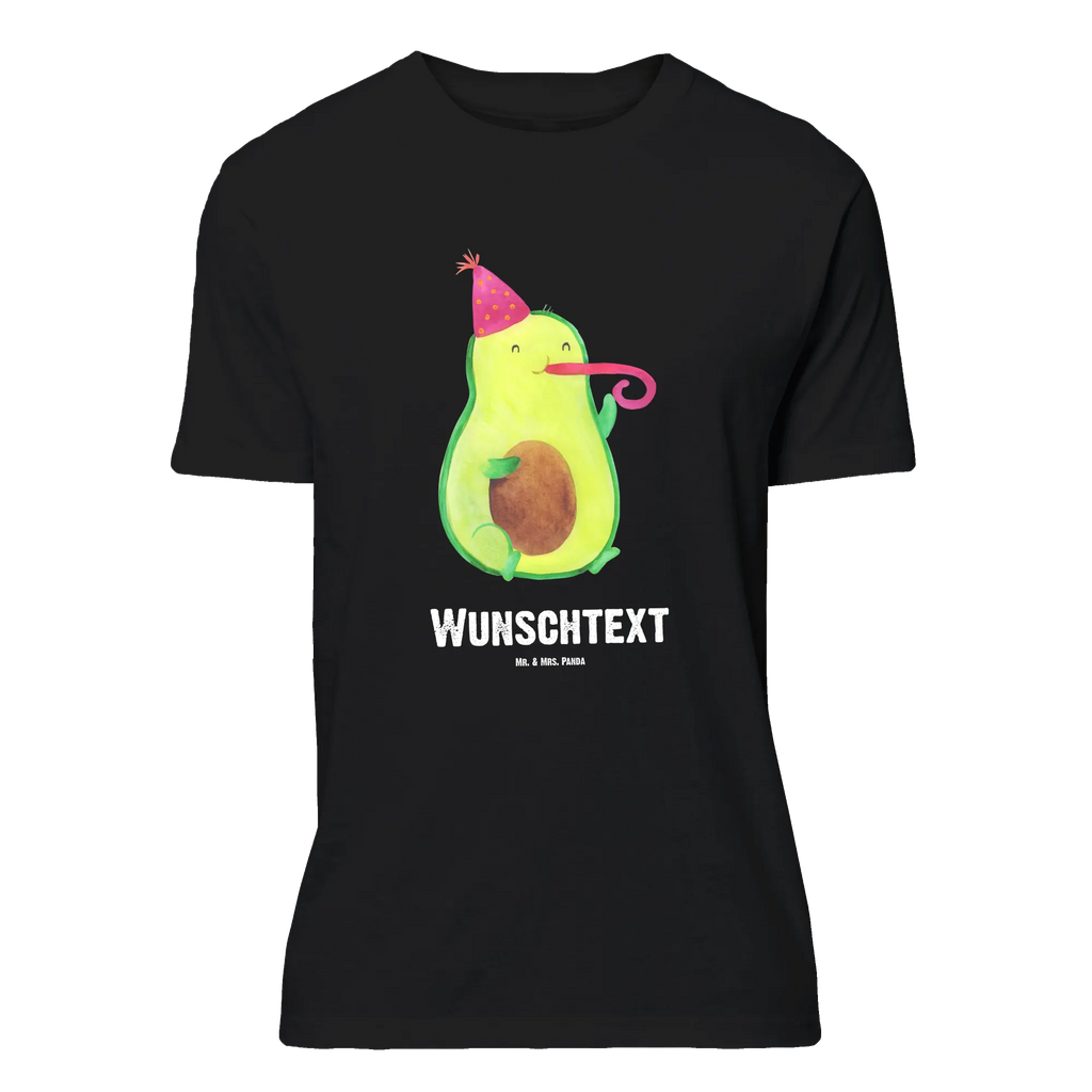 Personalisiertes T-Shirt Avocado Feier T-Shirt Personalisiert, T-Shirt mit Namen, T-Shirt mit Aufruck, Männer, Frauen, Wunschtext, Bedrucken, Avocado, Veggie, Vegan, Gesund, Party, Feierlichkeit, Feier, Fete, Geburtstag, Gute Laune, Tröte