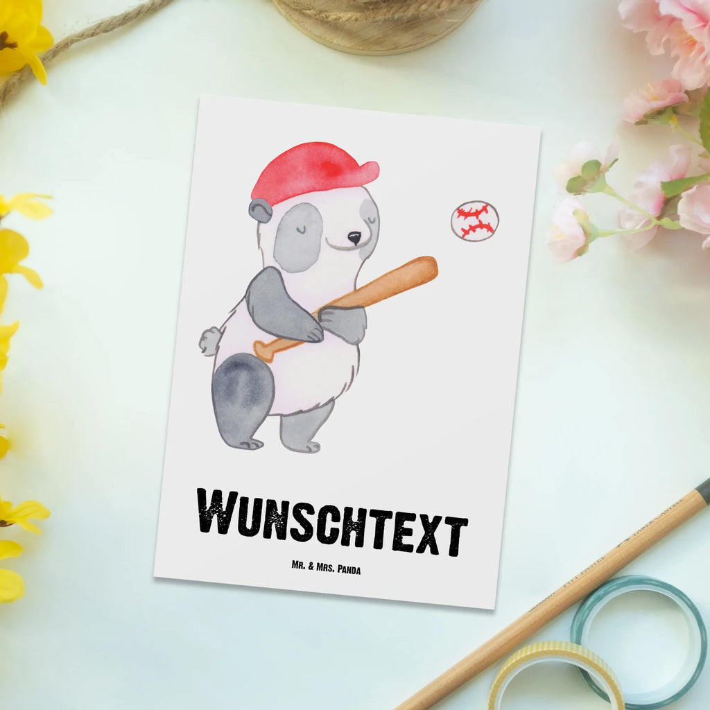 Personalisierte Postkarte Panda Baseball spielen Postkarte mit Namen, Postkarte bedrucken, Postkarte mit Wunschtext, Postkarte personalisierbar, Geschenkkarte mit Namen, Grußkarte mit Namen, Karte mit Namen, Einladung mit Namen, Ansichtskarte mit Namen, Geschenkkarte mit Wunschtext, Grußkarte mit Wunschtext, Karte mit Wunschtext, Einladung mit Wunschtext, Ansichtskarte mit Wunschtext, Geschenk, Sport, Sportart, Hobby, Schenken, Danke, Dankeschön, Auszeichnung, Gewinn, Sportler, Baseball spielen, Baseball Spielen, Baseball Match, Ballsport, Baseballplatz, Baseballverein