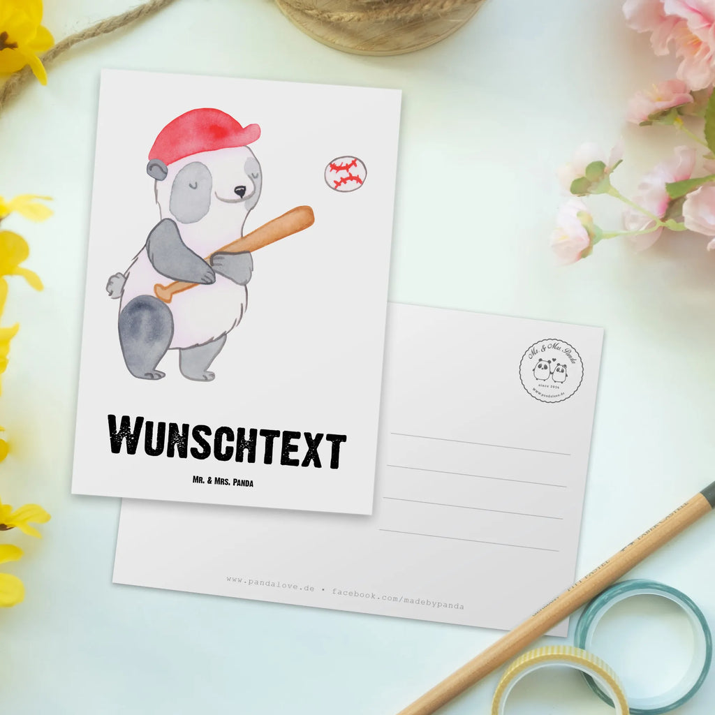 Personalisierte Postkarte Panda Baseball spielen Postkarte mit Namen, Postkarte bedrucken, Postkarte mit Wunschtext, Postkarte personalisierbar, Geschenkkarte mit Namen, Grußkarte mit Namen, Karte mit Namen, Einladung mit Namen, Ansichtskarte mit Namen, Geschenkkarte mit Wunschtext, Grußkarte mit Wunschtext, Karte mit Wunschtext, Einladung mit Wunschtext, Ansichtskarte mit Wunschtext, Geschenk, Sport, Sportart, Hobby, Schenken, Danke, Dankeschön, Auszeichnung, Gewinn, Sportler, Baseball spielen, Baseball Spielen, Baseball Match, Ballsport, Baseballplatz, Baseballverein