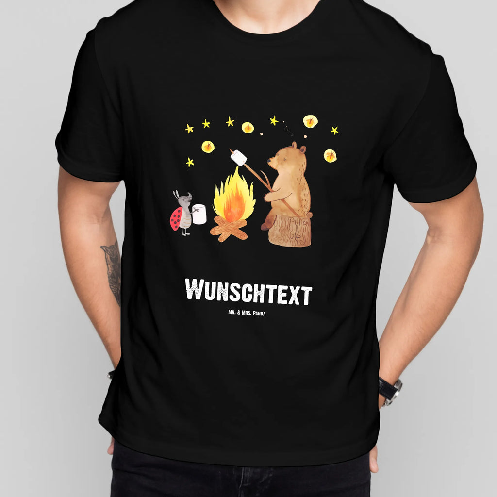 Personalisiertes T-Shirt Bär & Marienkäfer Lagerfeuer T-Shirt Personalisiert, T-Shirt mit Namen, T-Shirt mit Aufruck, Männer, Frauen, Wunschtext, Bedrucken, Bär, Teddy, Teddybär, Lagerfeuer