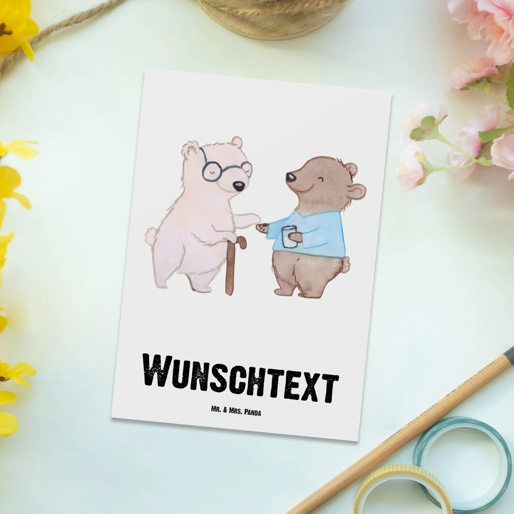 Personalisierte Postkarte Altenpfleger mit Herz Postkarte mit Namen, Postkarte bedrucken, Postkarte mit Wunschtext, Postkarte personalisierbar, Geschenkkarte mit Namen, Grußkarte mit Namen, Karte mit Namen, Einladung mit Namen, Ansichtskarte mit Namen, Geschenkkarte mit Wunschtext, Grußkarte mit Wunschtext, Karte mit Wunschtext, Einladung mit Wunschtext, Ansichtskarte mit Wunschtext, Beruf, Ausbildung, Jubiläum, Abschied, Rente, Kollege, Kollegin, Geschenk, Schenken, Arbeitskollege, Mitarbeiter, Firma, Danke, Dankeschön, Altenpfleger, Pfleger, Altenheim Eröffnung