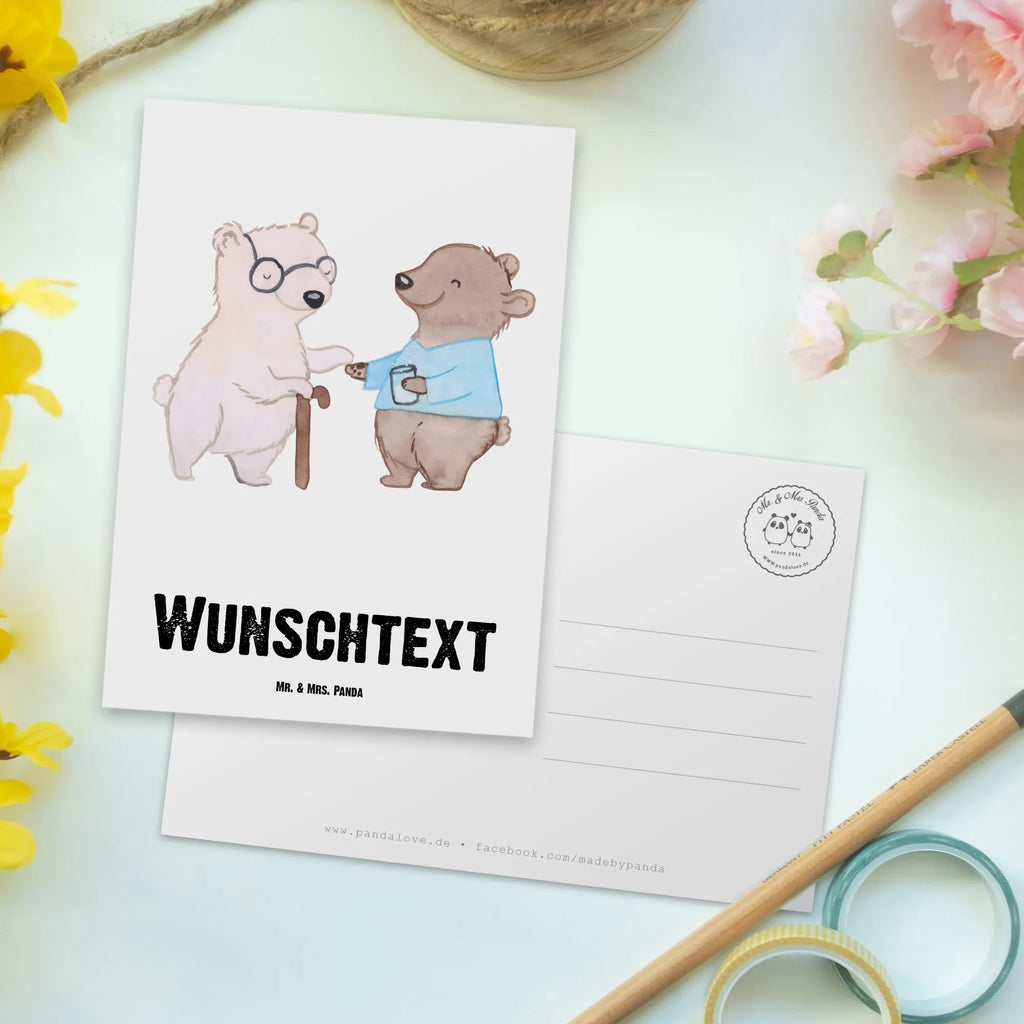 Personalisierte Postkarte Altenpfleger mit Herz Postkarte mit Namen, Postkarte bedrucken, Postkarte mit Wunschtext, Postkarte personalisierbar, Geschenkkarte mit Namen, Grußkarte mit Namen, Karte mit Namen, Einladung mit Namen, Ansichtskarte mit Namen, Geschenkkarte mit Wunschtext, Grußkarte mit Wunschtext, Karte mit Wunschtext, Einladung mit Wunschtext, Ansichtskarte mit Wunschtext, Beruf, Ausbildung, Jubiläum, Abschied, Rente, Kollege, Kollegin, Geschenk, Schenken, Arbeitskollege, Mitarbeiter, Firma, Danke, Dankeschön, Altenpfleger, Pfleger, Altenheim Eröffnung