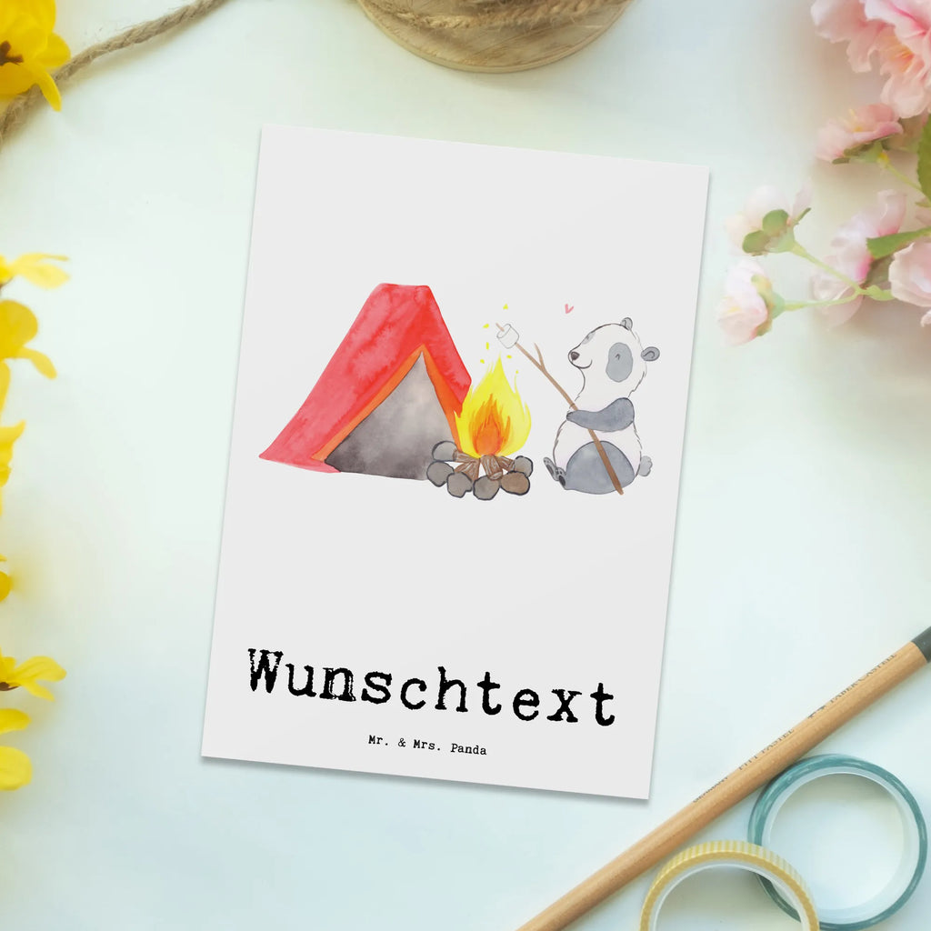 Personalisierte Postkarte Panda Campen Postkarte mit Namen, Postkarte bedrucken, Postkarte mit Wunschtext, Postkarte personalisierbar, Geschenkkarte mit Namen, Grußkarte mit Namen, Karte mit Namen, Einladung mit Namen, Ansichtskarte mit Namen, Geschenkkarte mit Wunschtext, Grußkarte mit Wunschtext, Karte mit Wunschtext, Einladung mit Wunschtext, Ansichtskarte mit Wunschtext, Geschenk, Sport, Sportart, Hobby, Schenken, Danke, Dankeschön, Auszeichnung, Gewinn, Sportler, Campen, Camping, campen gehen, Zelten, Campingplatz